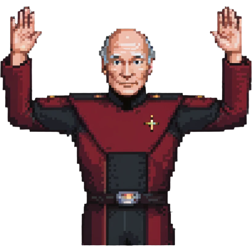 Captain Picard giving the engage command emoji