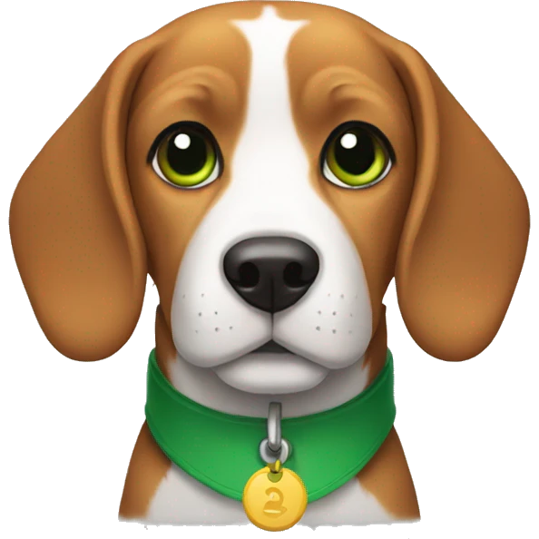 Beagle with a green collar emoji
