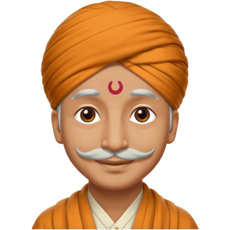 Yogi ji, wise look, turban, gentle smile emoji