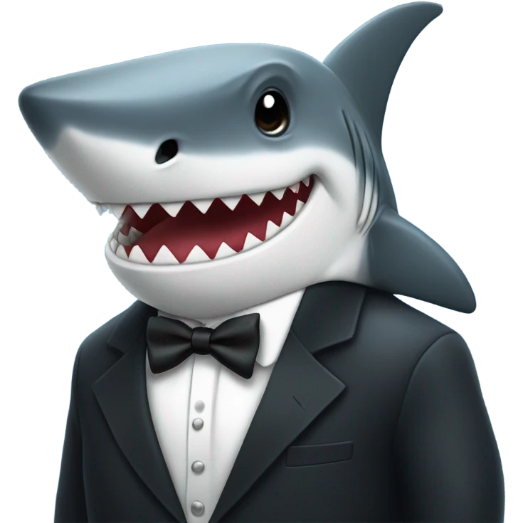 Shark wearing a tuxedo  emoji