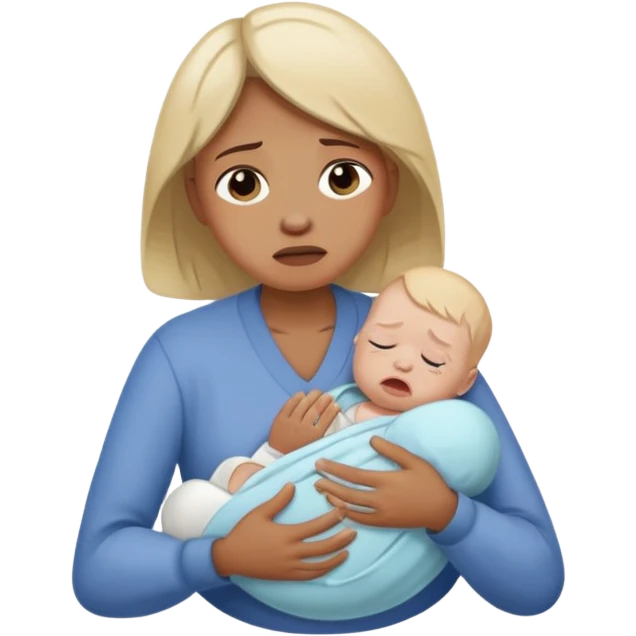 Social worker holding a battered, crying baby. emoji