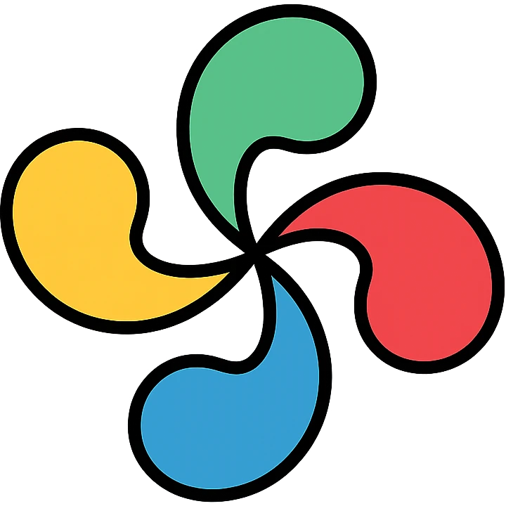 lauburu (Basque cross) icon with lineal color and black outlines emoji