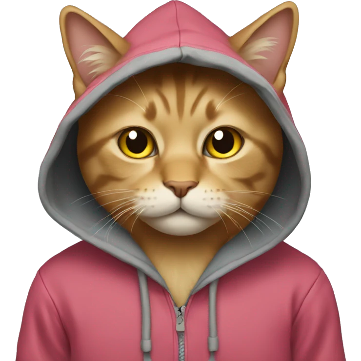 A cat wearing a hoodie  emoji