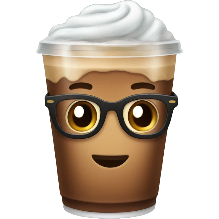 Iced coffee with bro n hair  emoji
