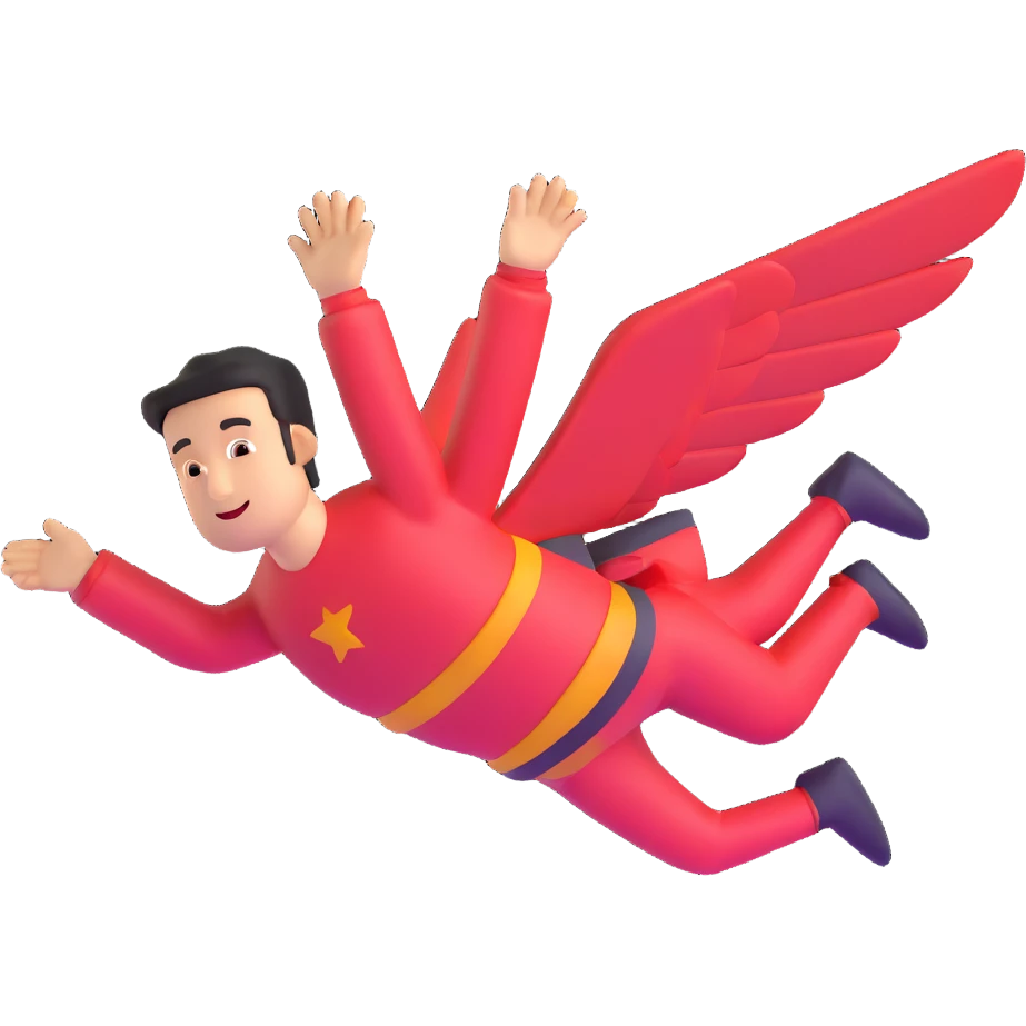 man flying in the clouds emoji