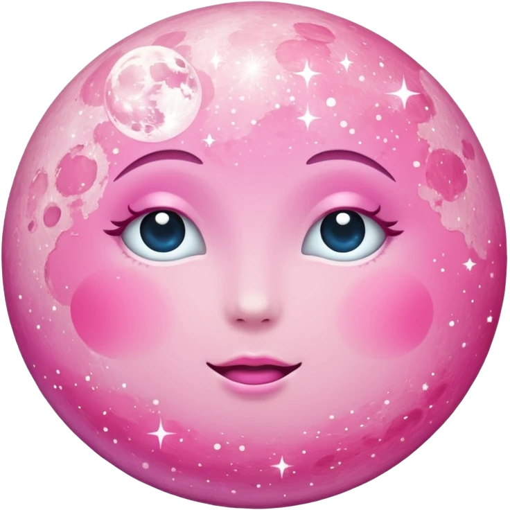 Pink sparkly moon emoji