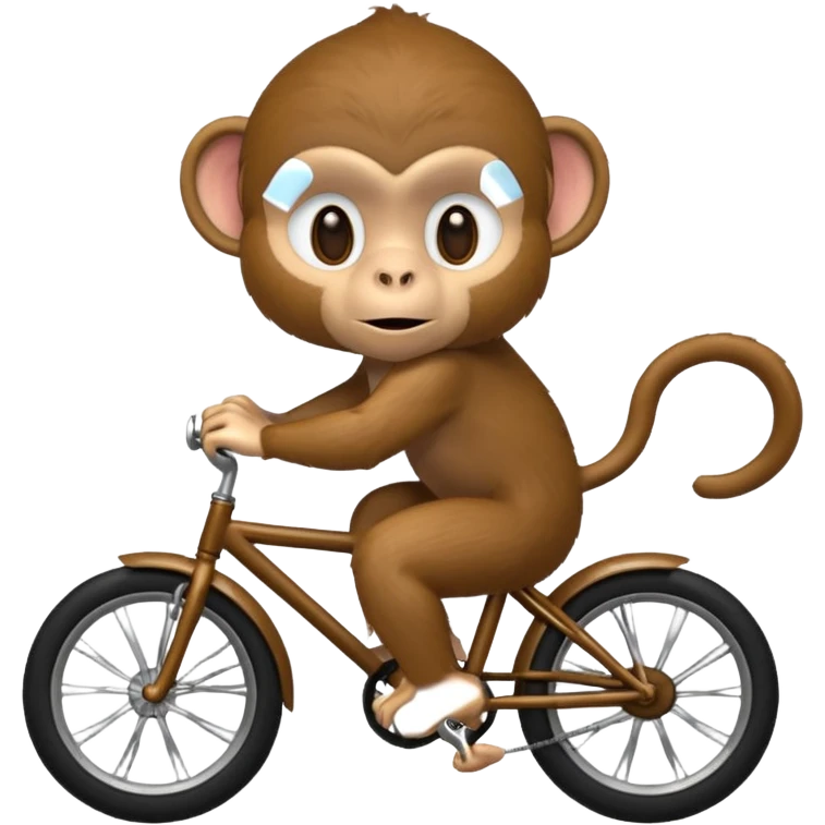 monkey sitting as if he was on a bike but no bike emoji