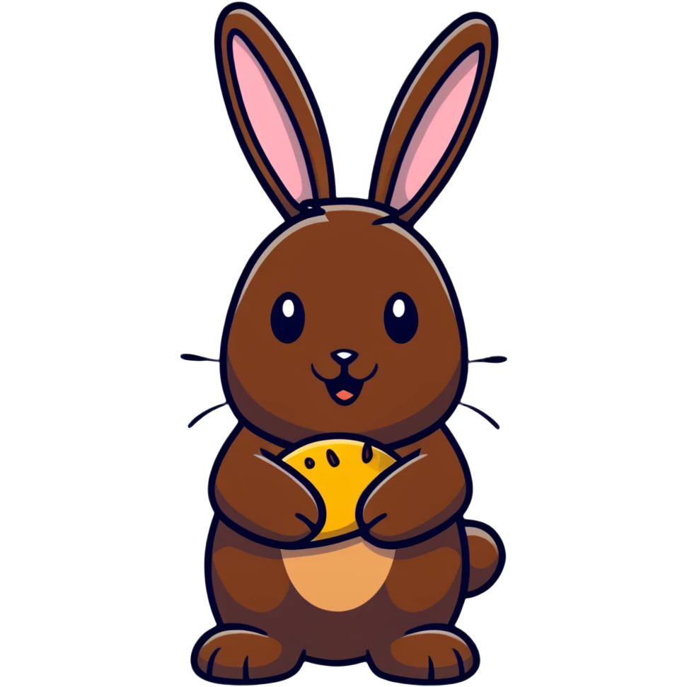 Chocolate bunny figurine with a bite missing from its rear end emoji