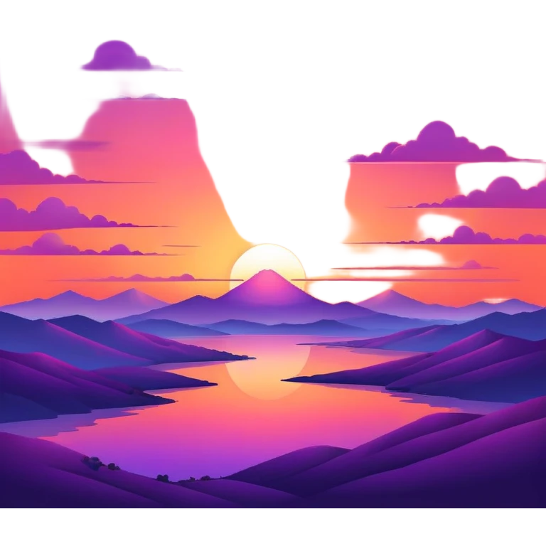 Epic beautiful orange-purple sunset dusk dawn sunrise gradient colorful sky aesthetic scenery scene full image  emoji