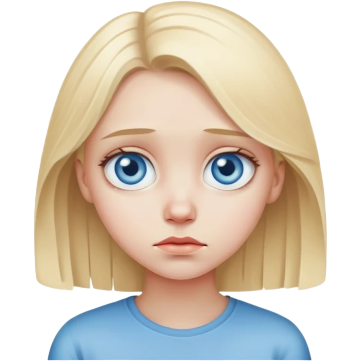 Sad cute blonde girl  emoji