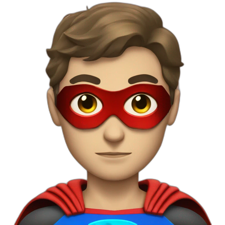 SUPERHERO LOOKING LIKE SUPERMAN WITH RED LAZERS FROM EYES  emoji