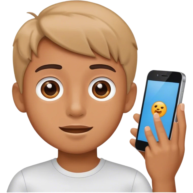 a boy recording a video with phone emoji