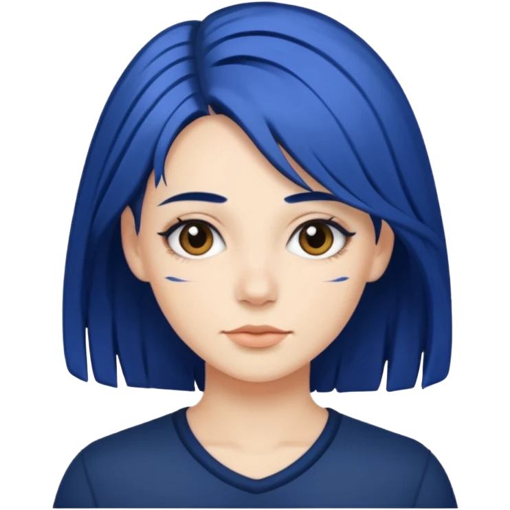 Navy blue hair with white streaks  emoji