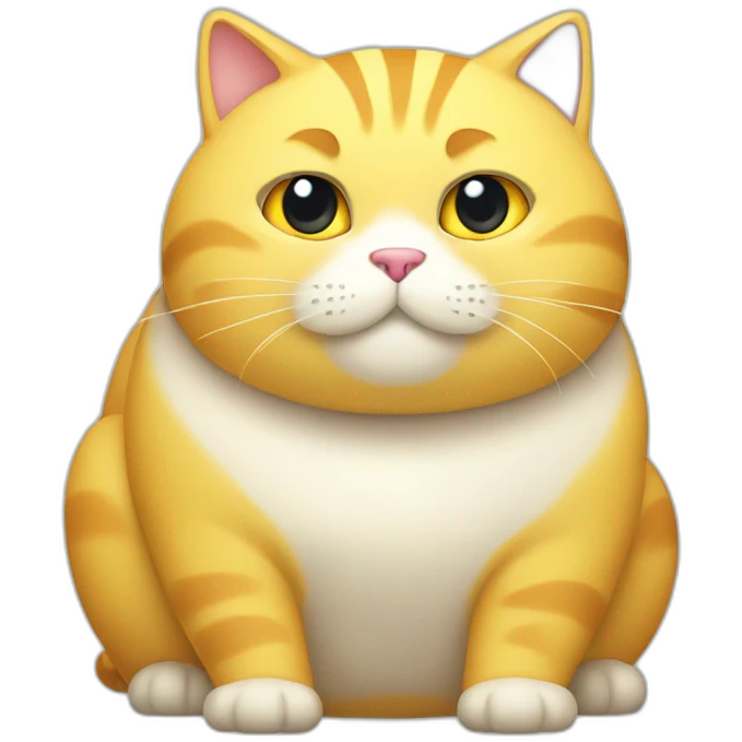 yellow fat cat with white belly emoji