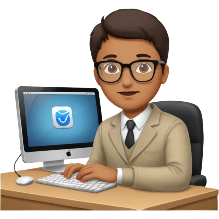 man working on his computer emoji