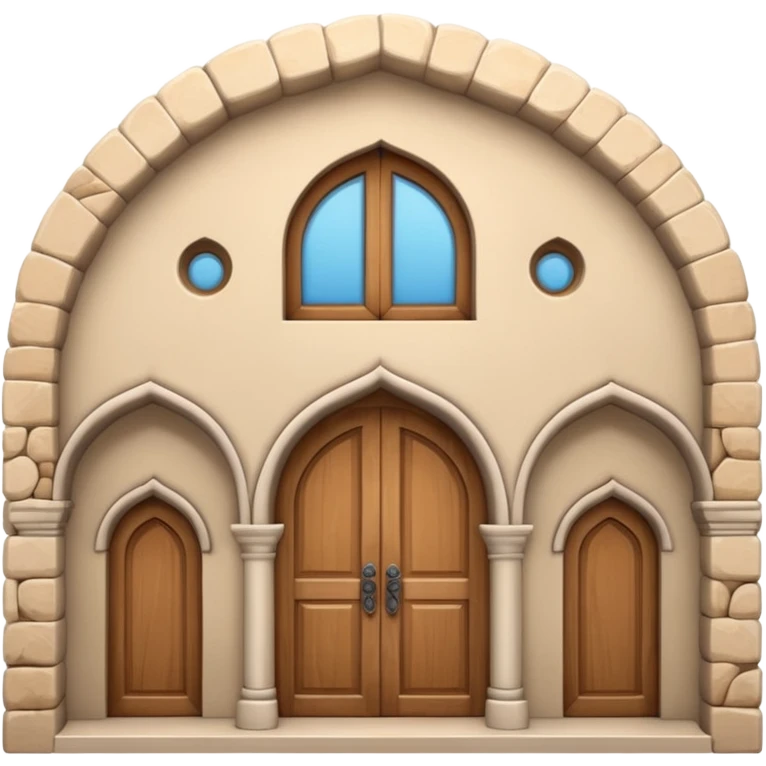 3D Apple-style emoji of a full traditional Turkish han building, showing the entire stone structure with arches, wooden doors, and windows. Rounded, glossy, smooth, soft shadows, white background.








 emoji
