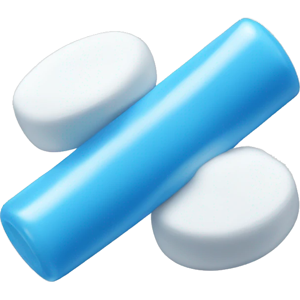 white and blue chewing gum emoji