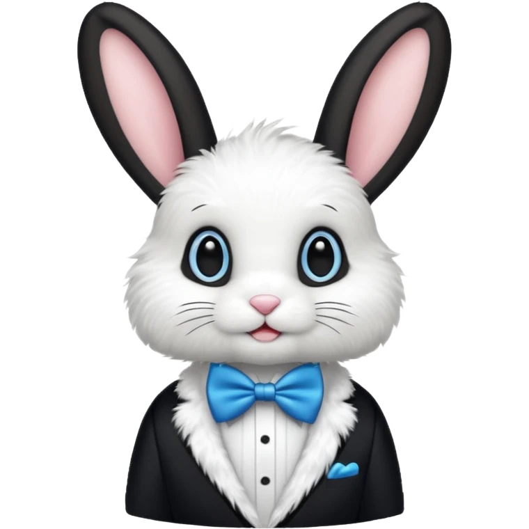 tuxedo bunny with blue bowtie emoji