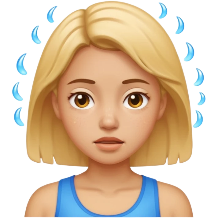 girl sweating emoji