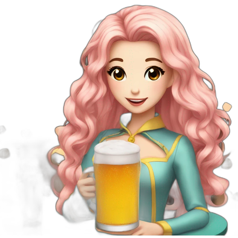 Belle Delphine drink beer emoji