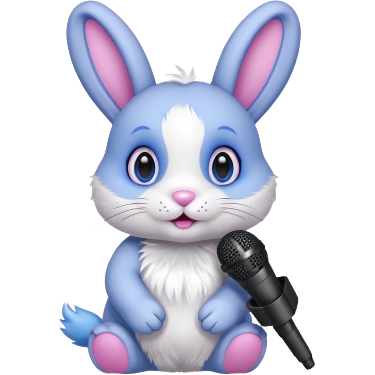 Bonnie the purple bunny holding a microphone emoji