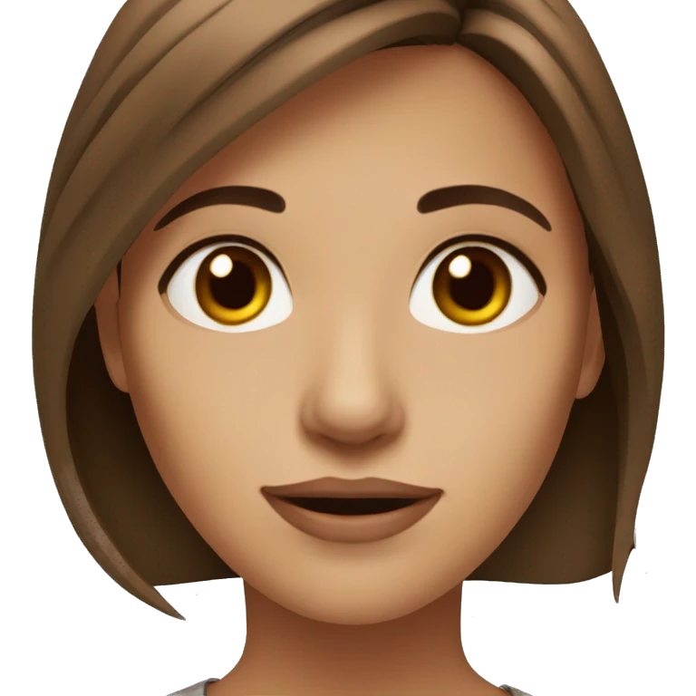 woman brown hair hazel eyes emoji