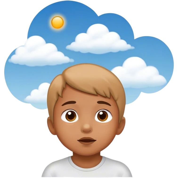 kid looking towards the sky emoji