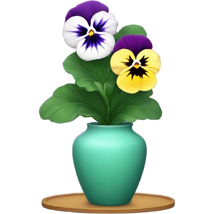 Pansy plant in a vase emoji