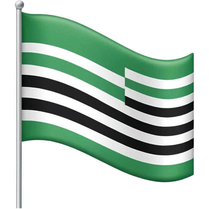 No js do a flag with green on top white in the middle and black on the bottom three sections don’t add any symbols or anything just those three colors spilt like top middle and bottom  emoji