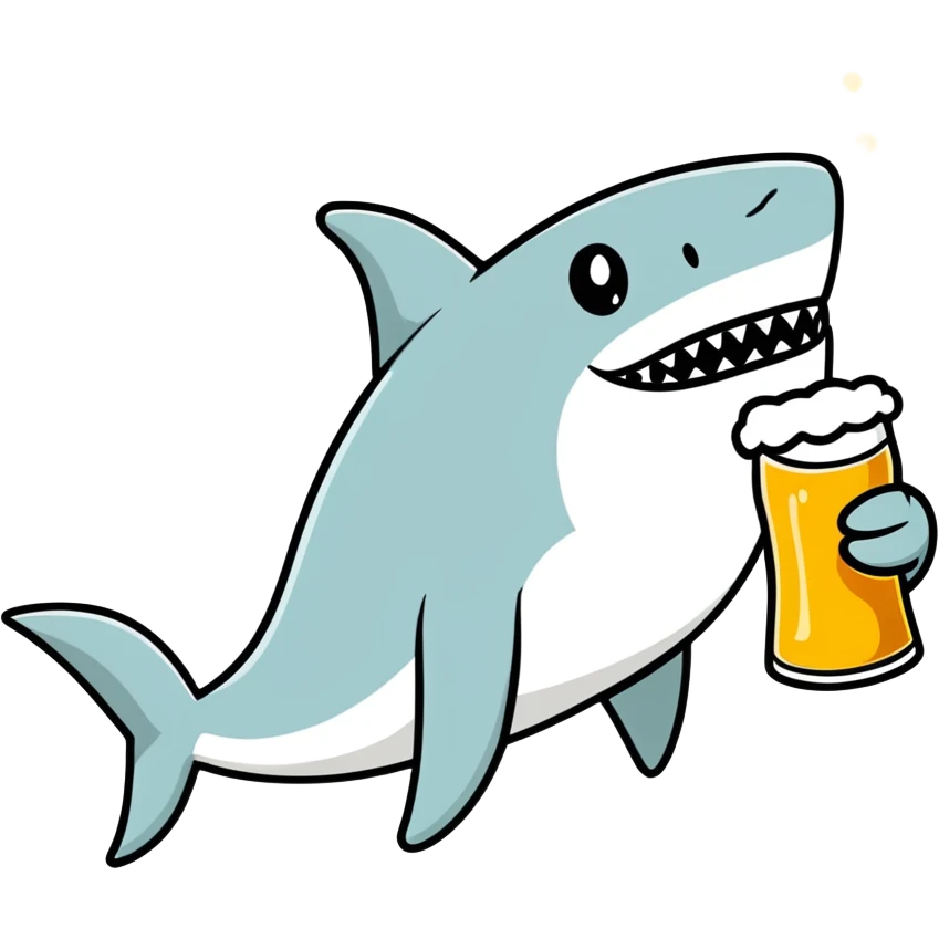 Shark with beer  emoji