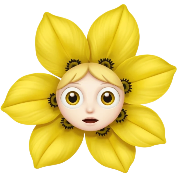five leaved yellow anemone eyes mouth emoji