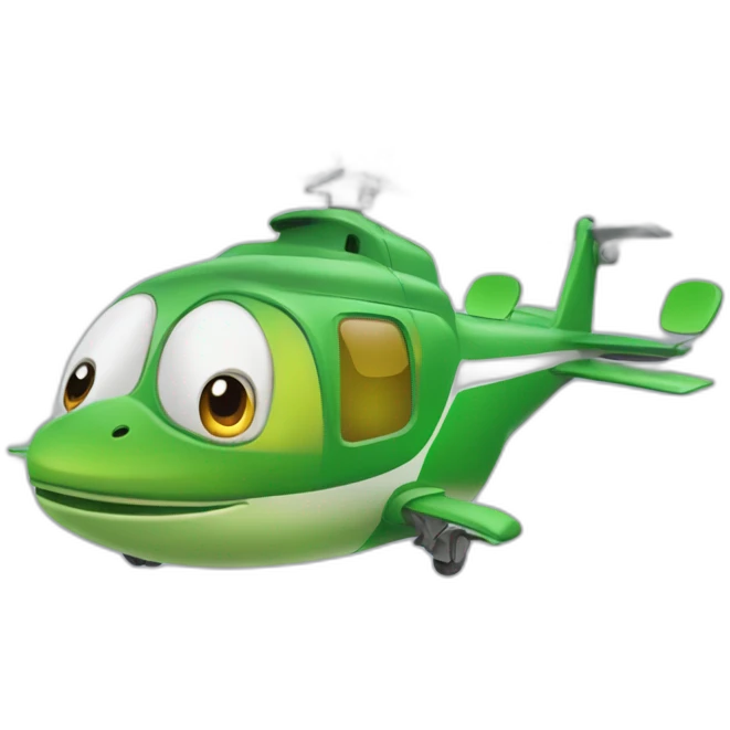 Grenouille dans un hélicoptère emoji