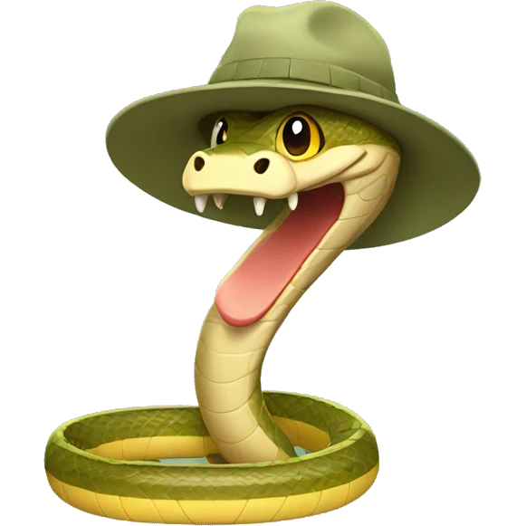 Snake with a bucket hat emoji