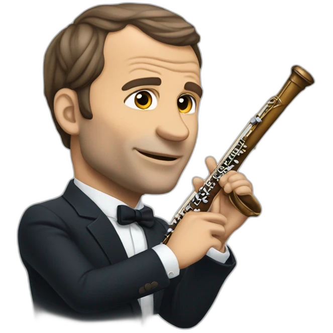 Macron qui joue de la flûte emoji