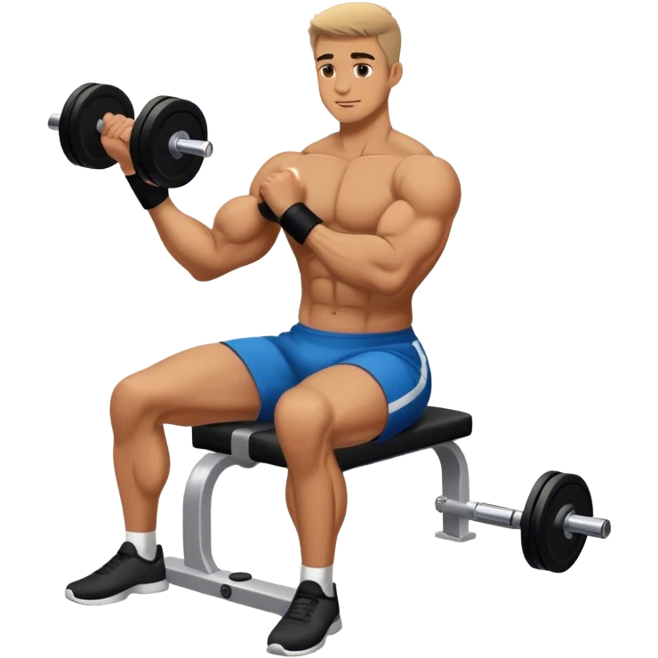 man seated weighted wrist curl emoji
