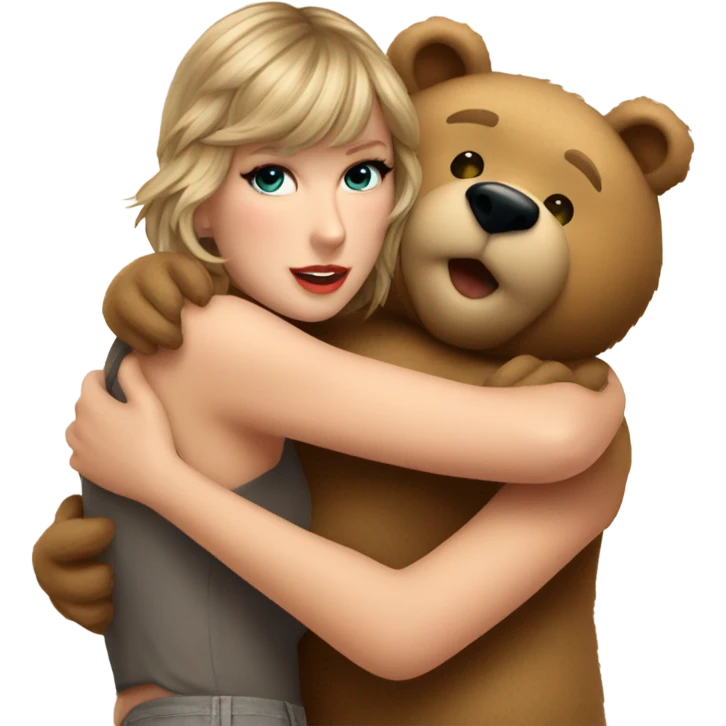 Taylor swift hugging a bear emoji