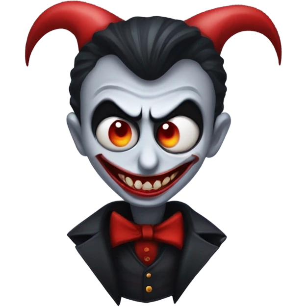 Joker vampires one eye is no! Face is black and smile red eye Vampires emoji