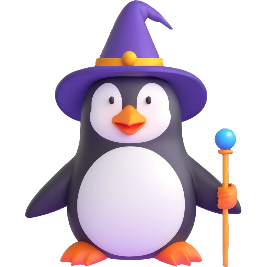 Penguin Wizard emoji