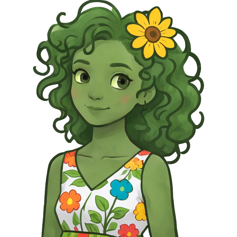 Cuban girl with curly hair emoji