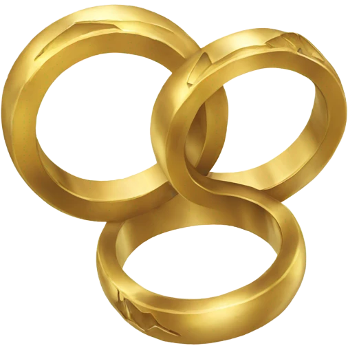 2 gold rings with damage emoji
