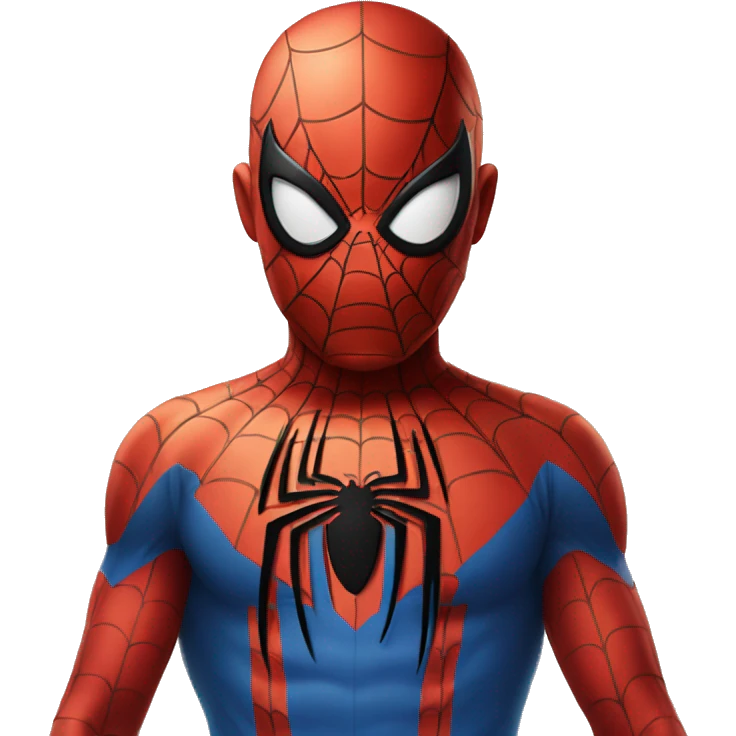 wearing a spider-man costume, but no mask. emoji