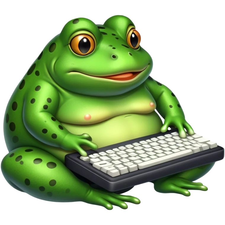 fat frog typing keyboard emoji