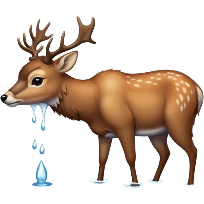 Deer drinking water emoji