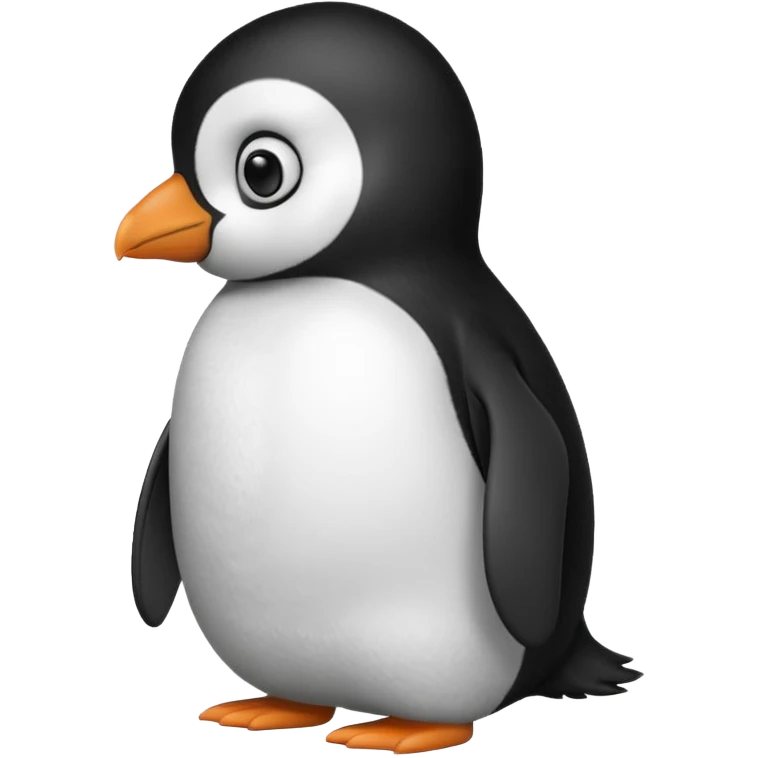 penguin side slightly side ways eyes facing forward suspiciously and funny emoji