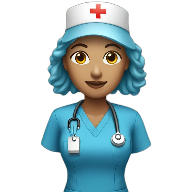 woman nurse with blue scrubs emoji
