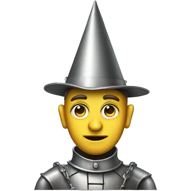 Tin man with pointy hat emoji