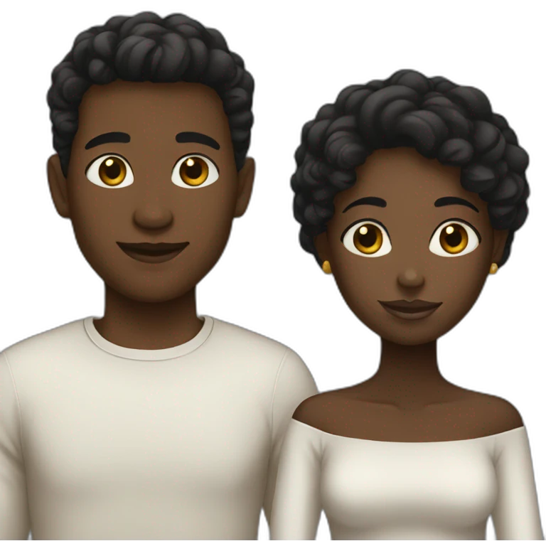 black girl white boy couple emoji
