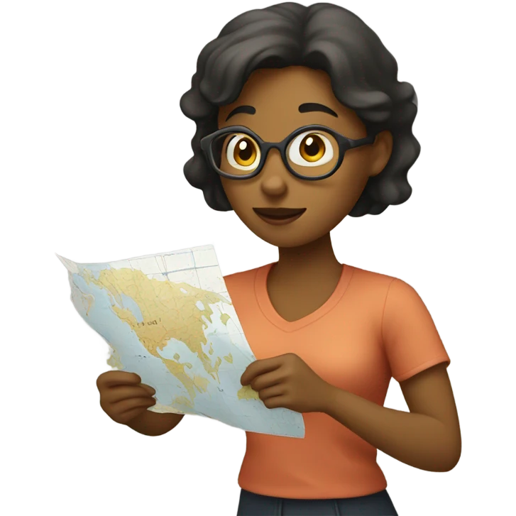 Female looking at a map emoji