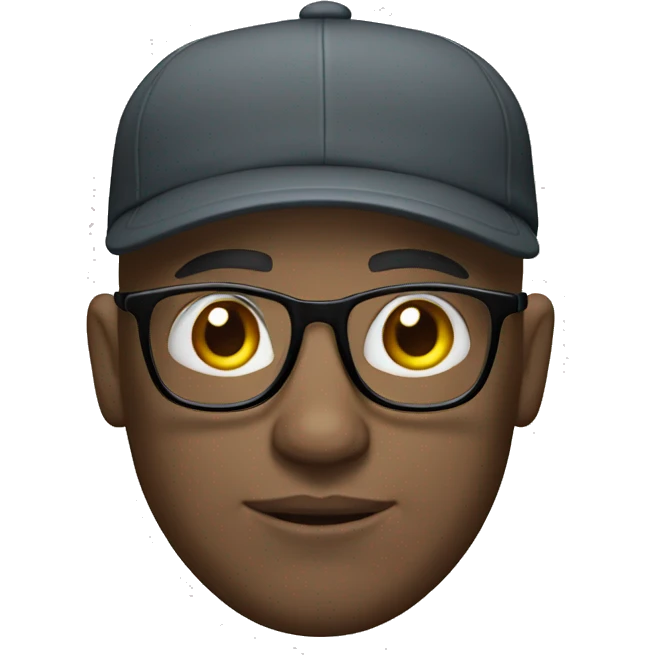 bald man with glasses and a cap emoji