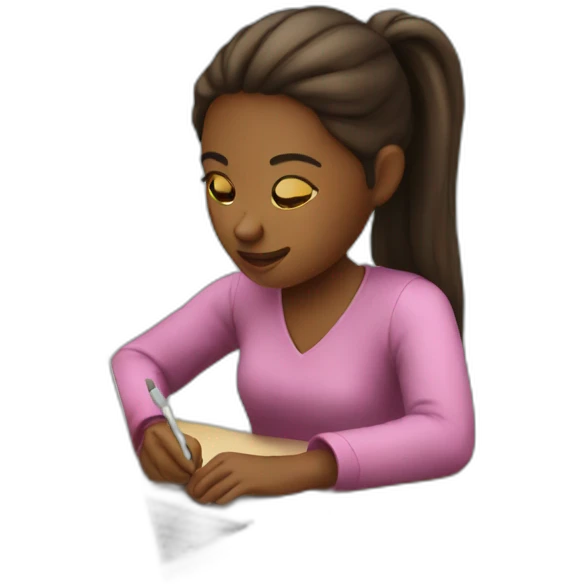 girl-writing-with-macbook emoji